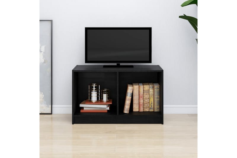 TV-taso musta 70x33x42 cm täysi mänty - Musta - Huonekalut - TV- & Mediakalusteet - Tv taso & Mediataso