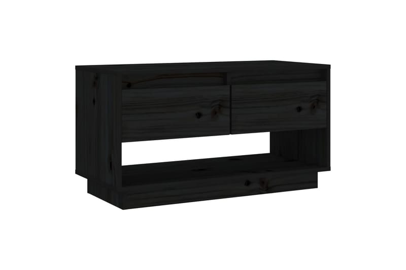 TV-taso musta 74x34x40 cm täysi mänty - Musta - Huonekalut - TV- & Mediakalusteet - Tv taso & Mediataso