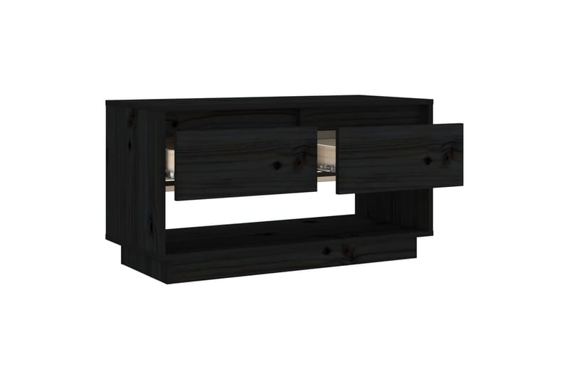 TV-taso musta 74x34x40 cm täysi mänty - Musta - Huonekalut - TV- & Mediakalusteet - Tv taso & Mediataso