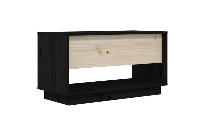 TV-taso musta 74x34x40 cm täysi mänty - Musta - Huonekalut - TV- & Mediakalusteet - Tv taso & Mediataso