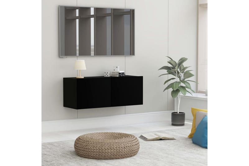 TV-taso musta 80x30x30 cm lastulevy - Huonekalut - TV- & Mediakalusteet - Tv taso & Mediataso