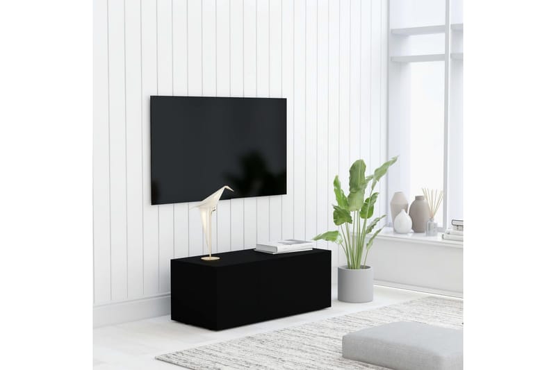 TV-taso musta 80x34x30 cm lastulevy - Huonekalut - TV- & Mediakalusteet - Tv taso & Mediataso