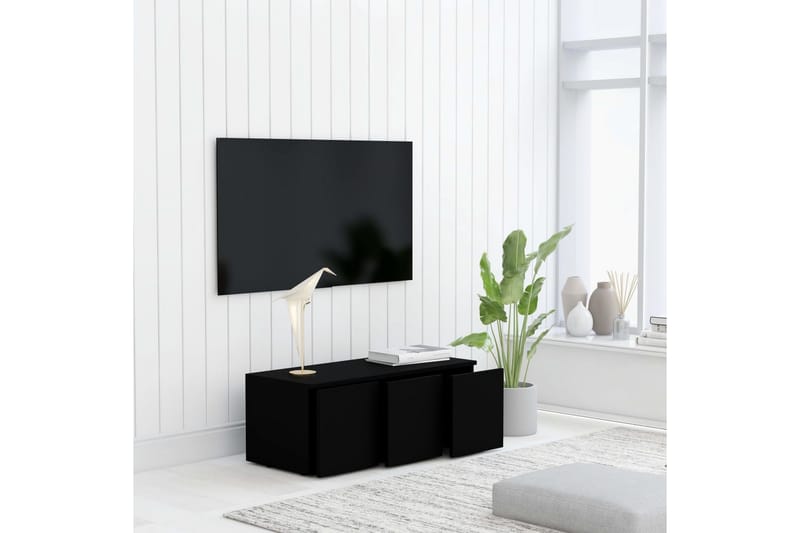 TV-taso musta 80x34x30 cm lastulevy - Huonekalut - TV- & Mediakalusteet - Tv taso & Mediataso
