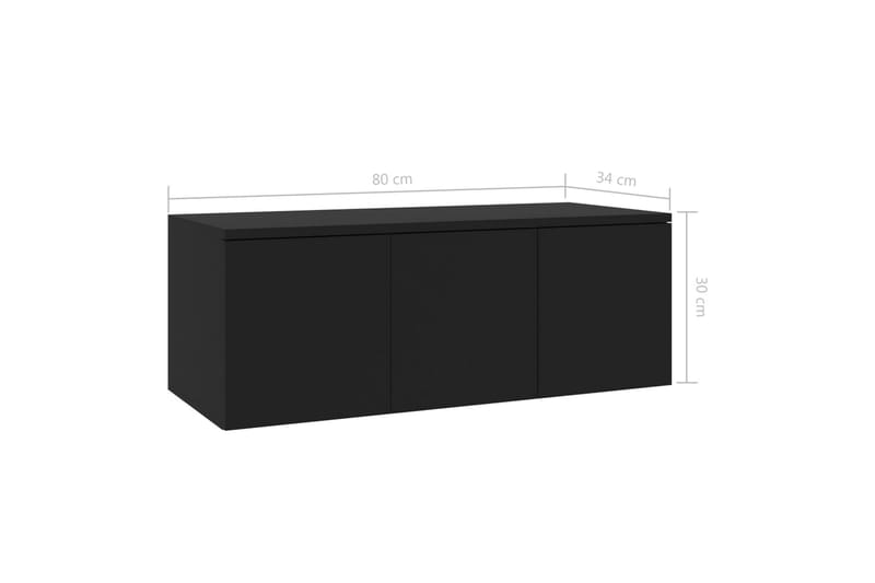 TV-taso musta 80x34x30 cm lastulevy - Huonekalut - TV- & Mediakalusteet - Tv taso & Mediataso