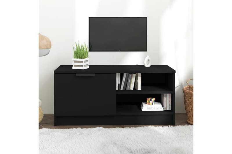 TV-taso musta 80x35x36,5 cm tekninen puu - Musta - Huonekalut - TV- & Mediakalusteet - Tv taso & Mediataso