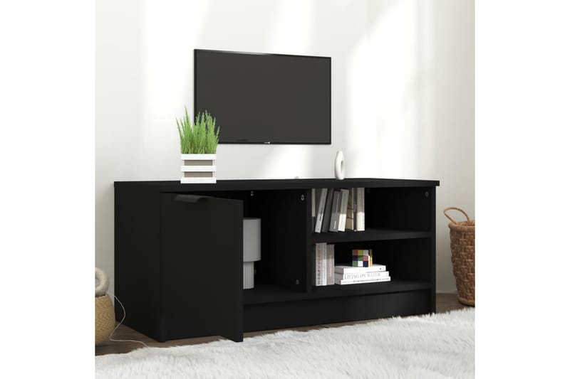TV-taso musta 80x35x36,5 cm tekninen puu - Musta - Huonekalut - TV- & Mediakalusteet - Tv taso & Mediataso