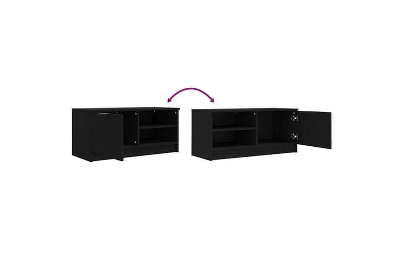 TV-taso musta 80x35x36,5 cm tekninen puu - Musta - Huonekalut - TV- & Mediakalusteet - Tv taso & Mediataso