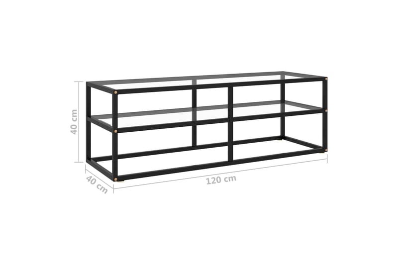 TV-taso musta karkaistu lasi 120x40x40 cm - Musta - Huonekalut - TV- & Mediakalusteet - Tv taso & Mediataso