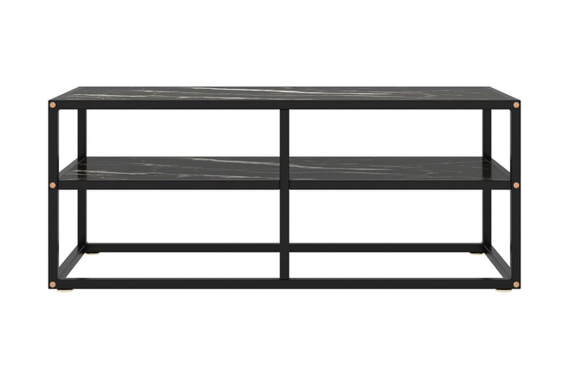 TV-taso musta mustalla marmorilasilla 100x40x40 cm - Musta - Huonekalut - TV- & Mediakalusteet - Tv taso & Mediataso