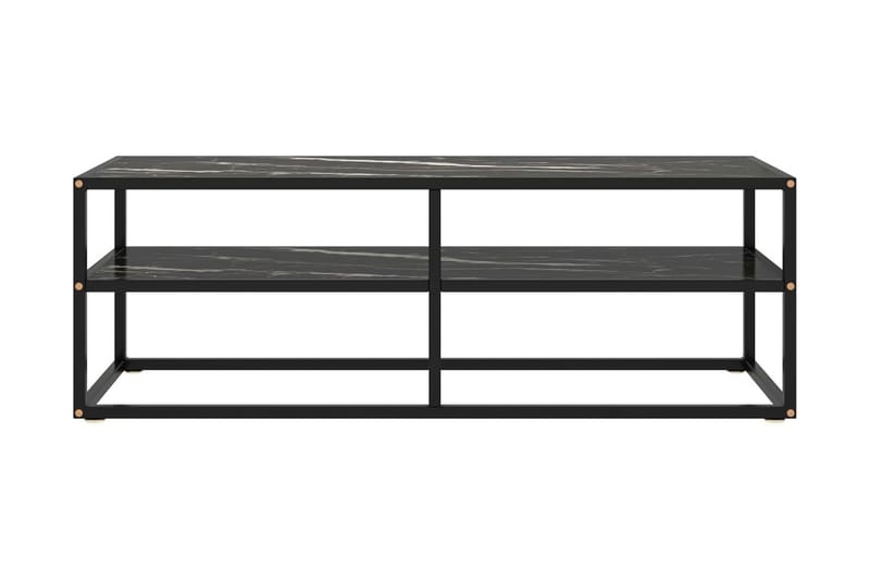 TV-taso musta mustalla marmorilasilla 120x40x40 cm - Musta - Huonekalut - TV- & Mediakalusteet - Tv taso & Mediataso