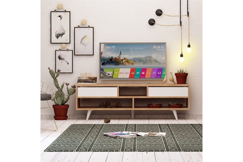 TV-taso Naidaj 140 cm - Ruskea/Valkoinen - Huonekalut - TV- & Mediakalusteet - Tv taso & Mediataso