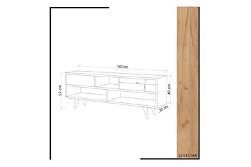 TV-taso Naidaj 140 cm - Ruskea/Valkoinen - Huonekalut - TV- & Mediakalusteet - Tv taso & Mediataso