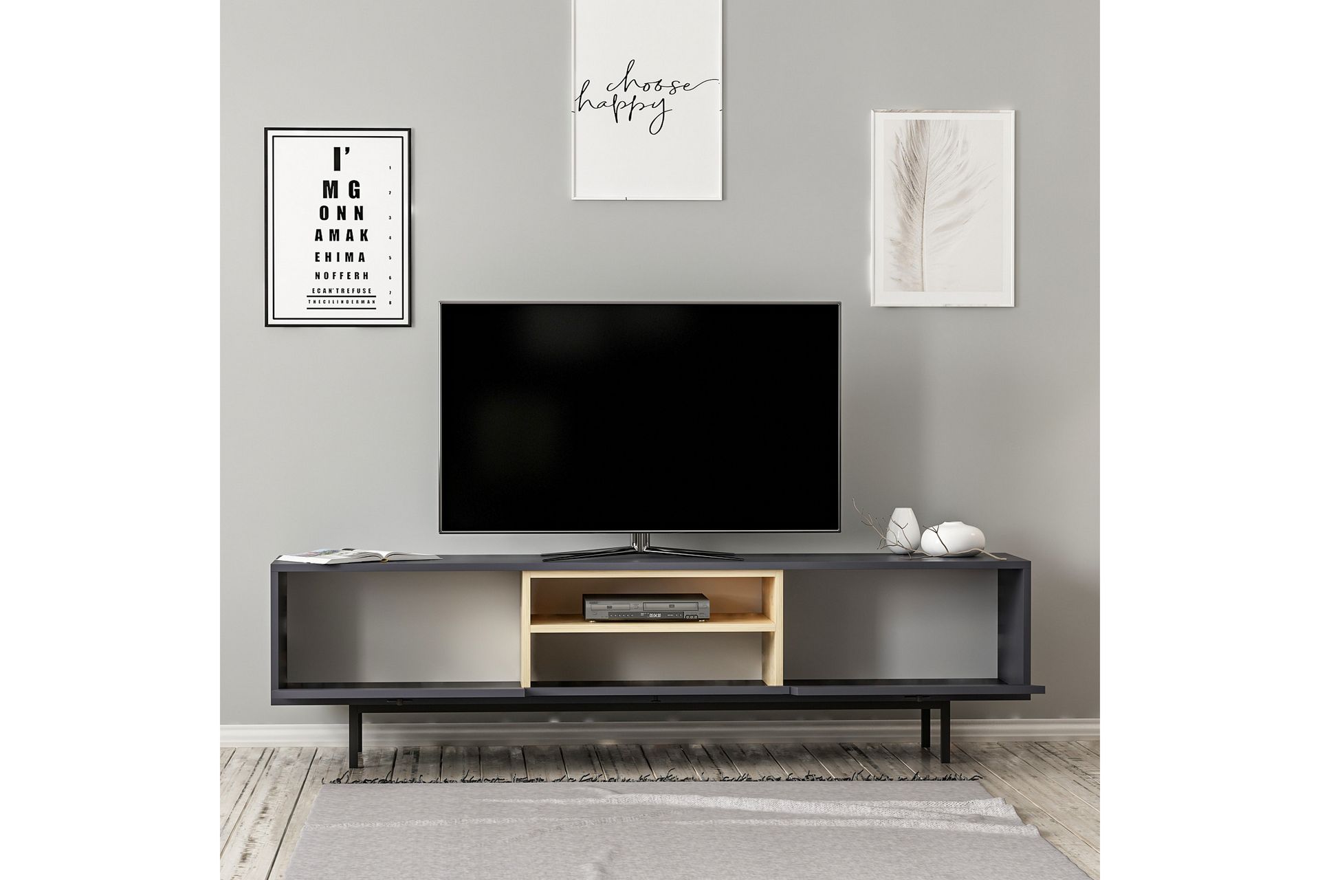 TV-taso Naturelia 180 cm - Antrasiitti - Huonekalut - TV- & Mediakalusteet - Tv taso & Mediataso