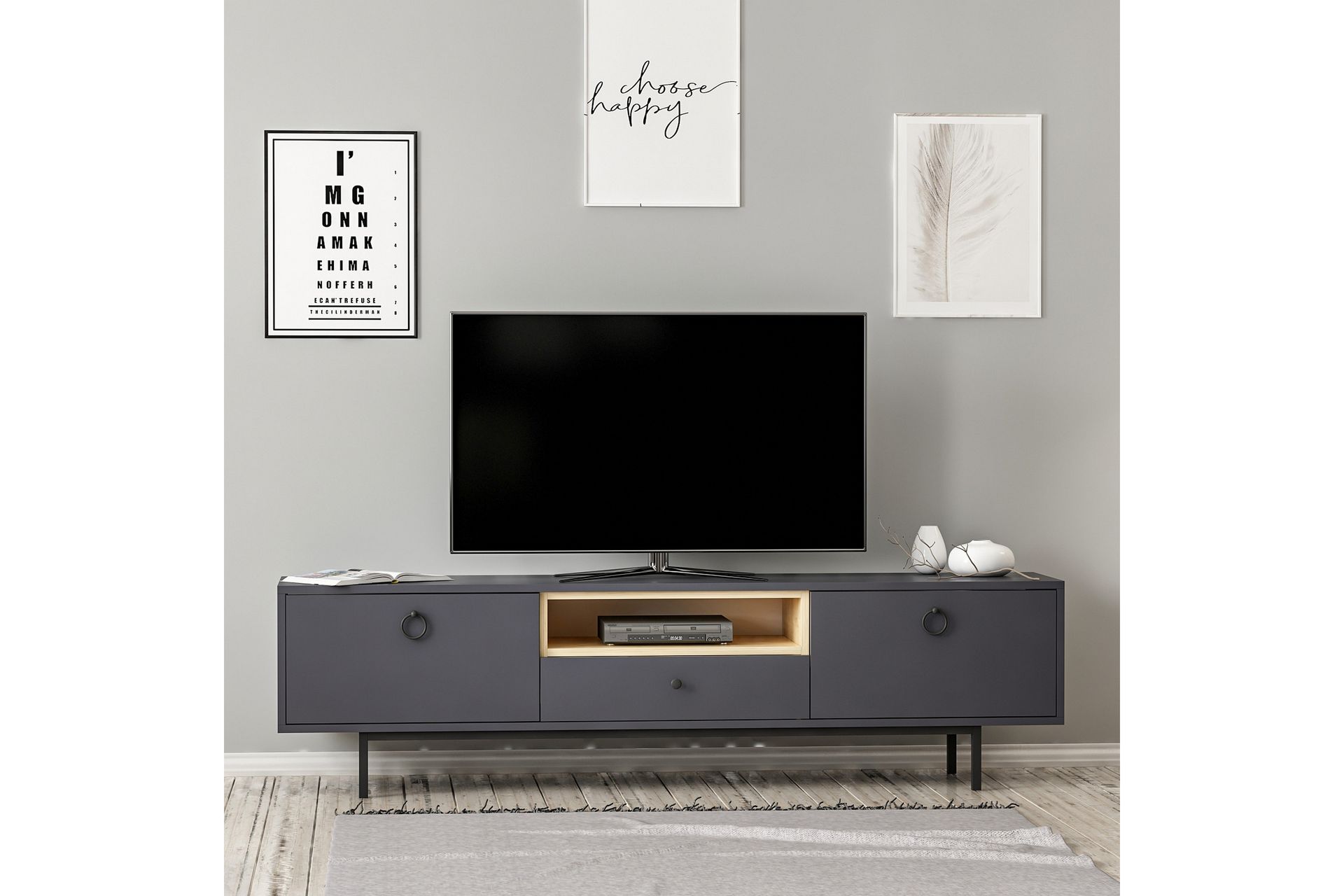 TV-taso Naturelia 180 cm - Antrasiitti - Huonekalut - TV- & Mediakalusteet - Tv taso & Mediataso