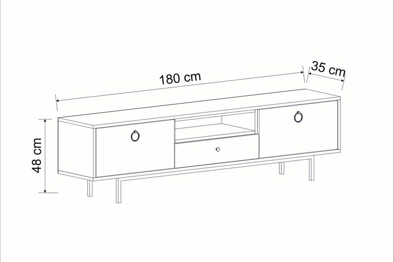 TV-taso Naturelia 180 cm - Antrasiitti - Huonekalut - TV- & Mediakalusteet - Tv taso & Mediataso