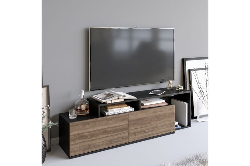 TV-taso Nexeria 150 cm - Musta/Tummanruskea - Huonekalut - TV- & Mediakalusteet - Tv taso & Mediataso
