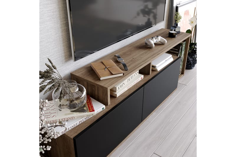 TV-taso Nexeria 150 cm - Tummanruskea/Musta - Huonekalut - TV- & Mediakalusteet - Tv taso & Mediataso