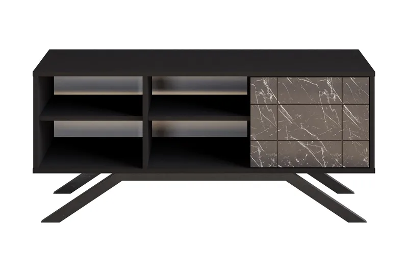 TV-taso Northeim 130 cm - Musta - Huonekalut - TV- & Mediakalusteet - Tv taso & Mediataso