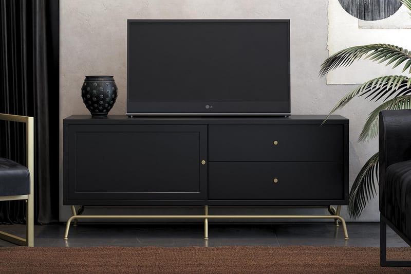 TV-taso Nova 150x50 cm Musta - CosmoLiving - Huonekalut - TV- & Mediakalusteet - Tv taso & Mediataso