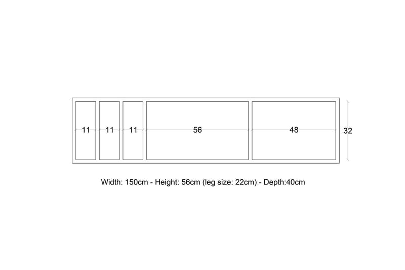 TV-taso Occidente 150 cm - Antrasiitti/Luonnonväri - Huonekalut - TV- & Mediakalusteet - Tv taso & Mediataso