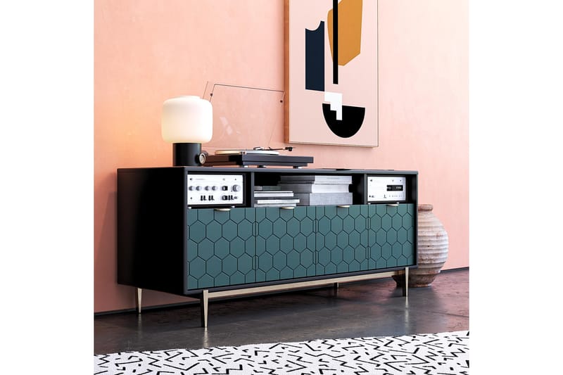 TV-taso Olivia 151,4x51 cm Musta - CosmoLiving - Huonekalut - TV- & Mediakalusteet - Tv taso & Mediataso