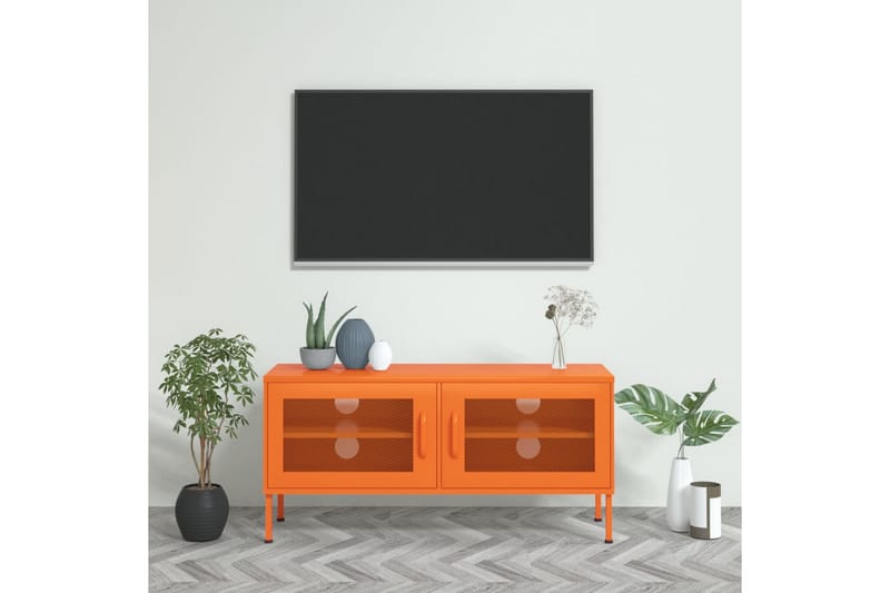 TV-taso oranssi 105x35x50 cm teräs - Huonekalut - TV- & Mediakalusteet - Tv taso & Mediataso