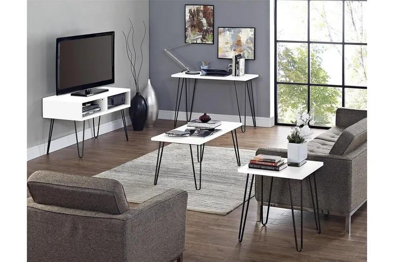 TV-taso Owen 107x50 cm Valkoinen - Dorel Home - Huonekalut - TV- & Mediakalusteet - Tv taso & Mediataso