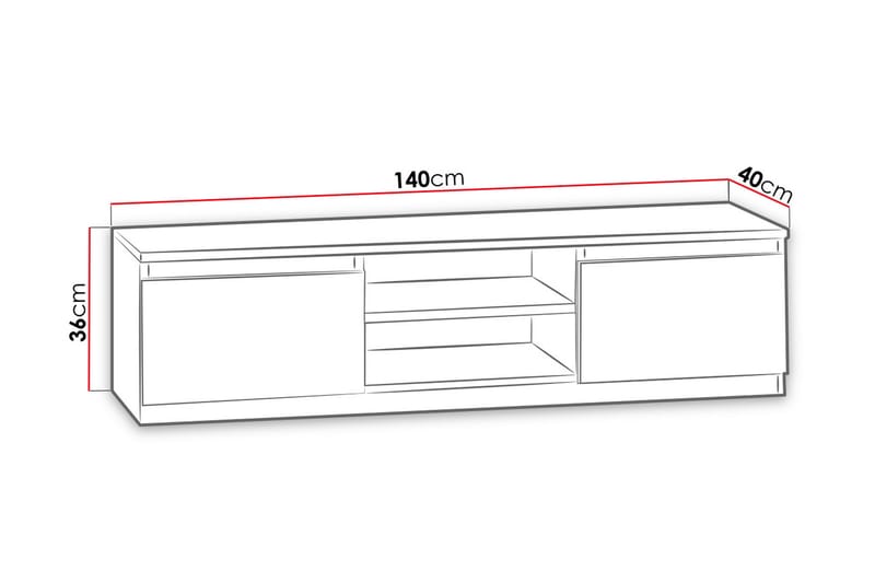 TV-taso Radomir 140 cm - Valkoinen - Huonekalut - TV- & Mediakalusteet - Tv taso & Mediataso