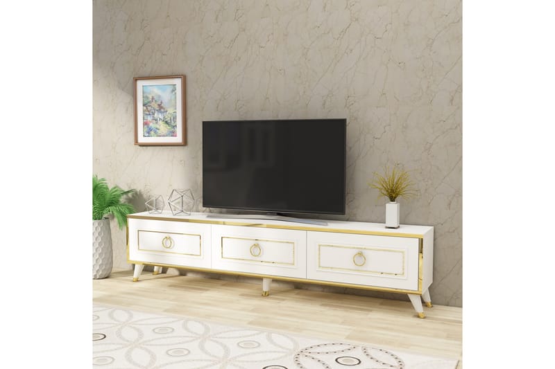 Tv-taso Rame 180 cm - Kulta/Valkoinen - Huonekalut - TV- & Mediakalusteet - Tv taso & Mediataso