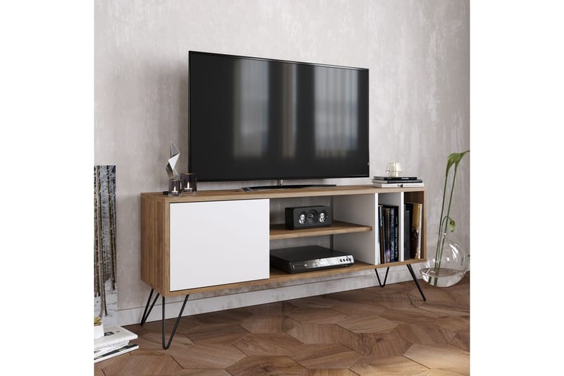 TV-taso Rease 140 cm - Pähkinä/Musta/Valkoinen - Huonekalut - TV- & Mediakalusteet - Tv taso & Mediataso