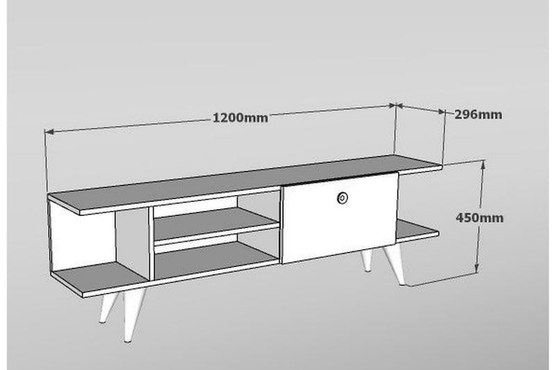TV-taso Rechar 120 cm - Pähkinä / Valkoinen - Huonekalut - TV- & Mediakalusteet - Tv taso & Mediataso