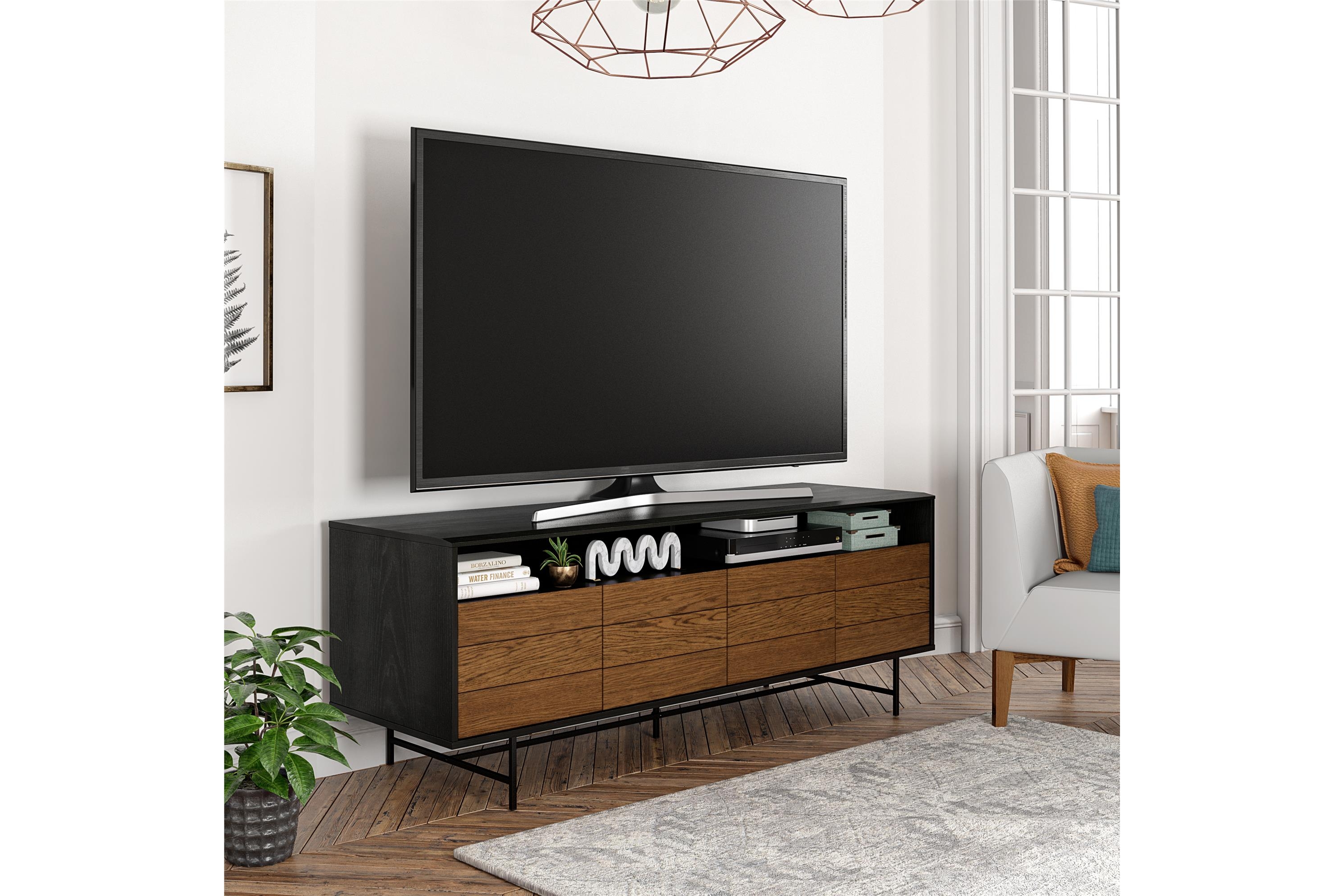 Dorel Home TV-taso Reznor 157,5x49,5 cm Musta/Ruskea - Dorel Home