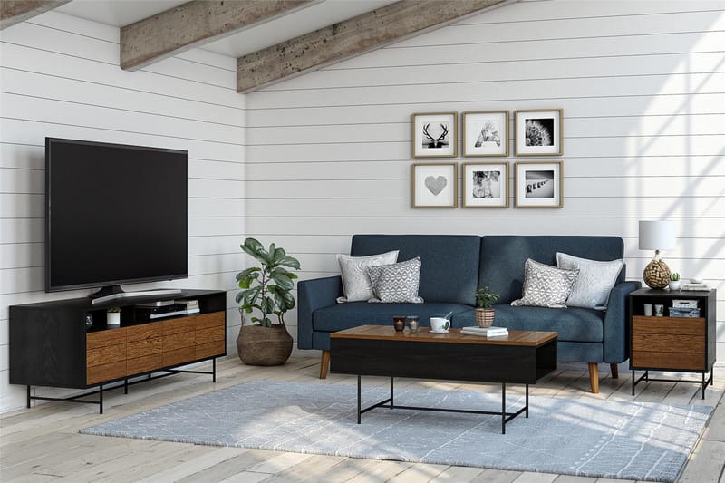 TV-taso Reznor 157,5x49,5 cm Musta/Ruskea - Dorel Home - Huonekalut - TV- & Mediakalusteet - Tv taso & Mediataso