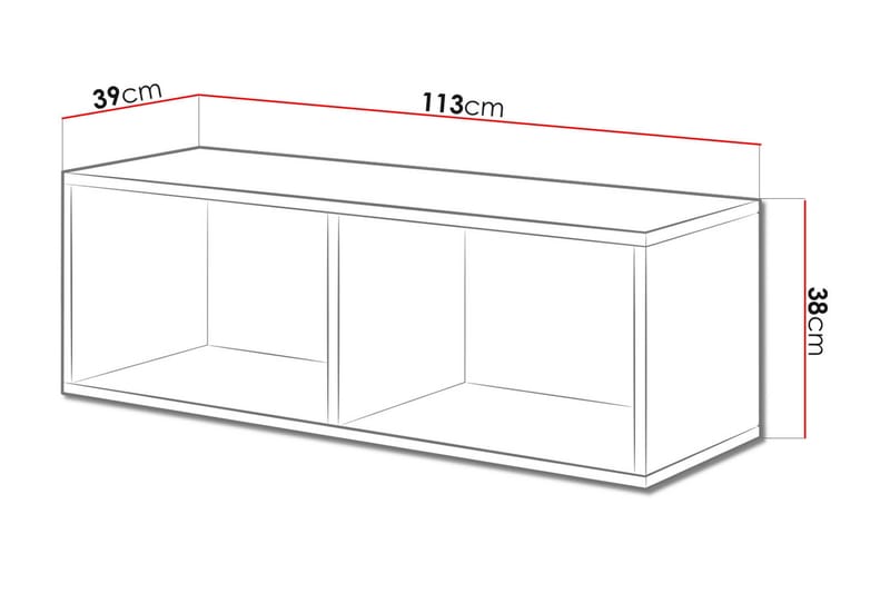 TV-taso Roco 112,5x39x37,5 cm - Musta - Huonekalut - TV- & Mediakalusteet - Tv taso & Mediataso