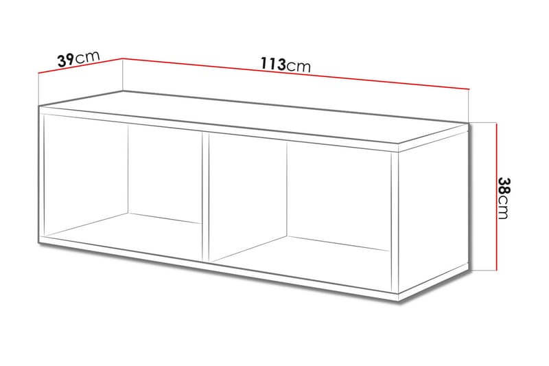 TV-taso Roco 112,5x39x37,5 cm - Musta - Tv taso & Mediataso