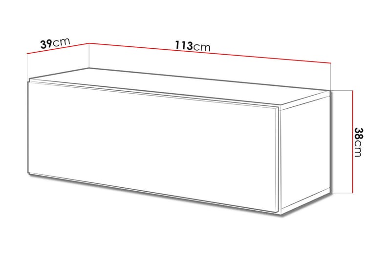 TV-taso Roco 112,5x39x37,5 cm - Valkoinen - Tv taso & Mediataso