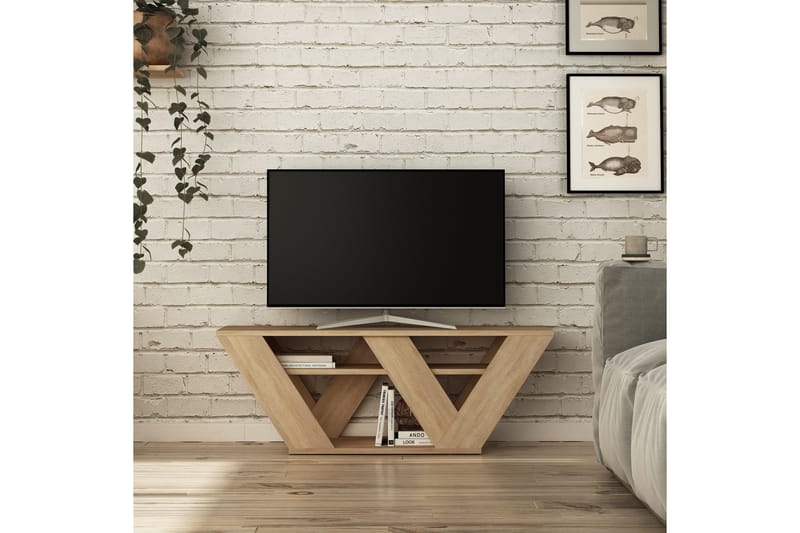 TV-taso Rodger 110 cm - Vaaleanruskea - Huonekalut - TV- & Mediakalusteet - Tv taso & Mediataso