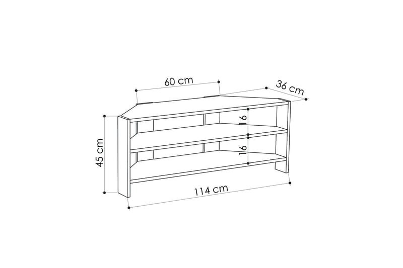 TV-taso Rodger 114 cm - Vaaleanruskea - Tv taso & Mediataso