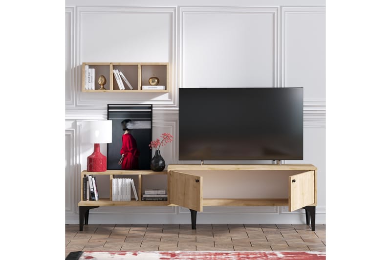 TV-taso Roodbaal 180 cm - Luonnonväri/Valkoinen - Huonekalut - TV- & Mediakalusteet - Tv taso & Mediataso