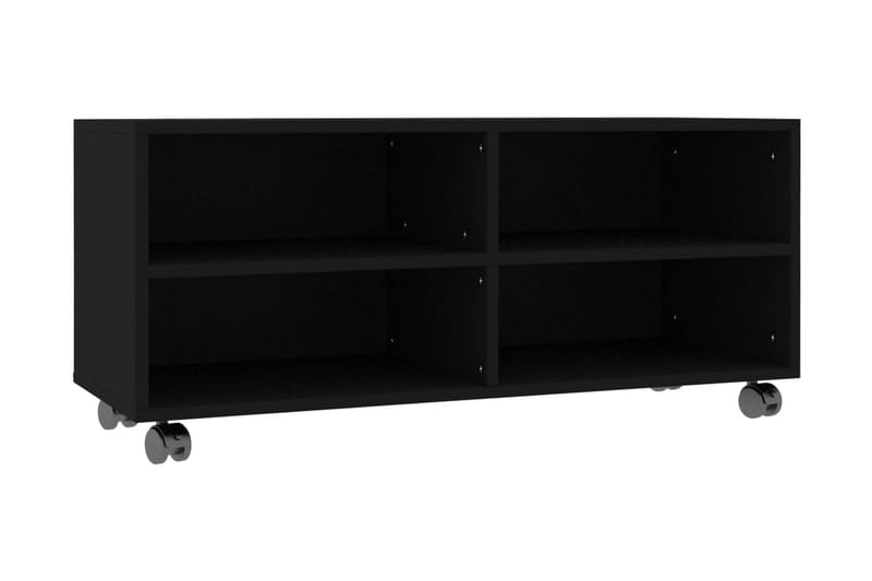 TV-taso rullapyörillä musta 90x35x35 cm lastulevy - Musta - Huonekalut - TV- & Mediakalusteet - Tv taso & Mediataso