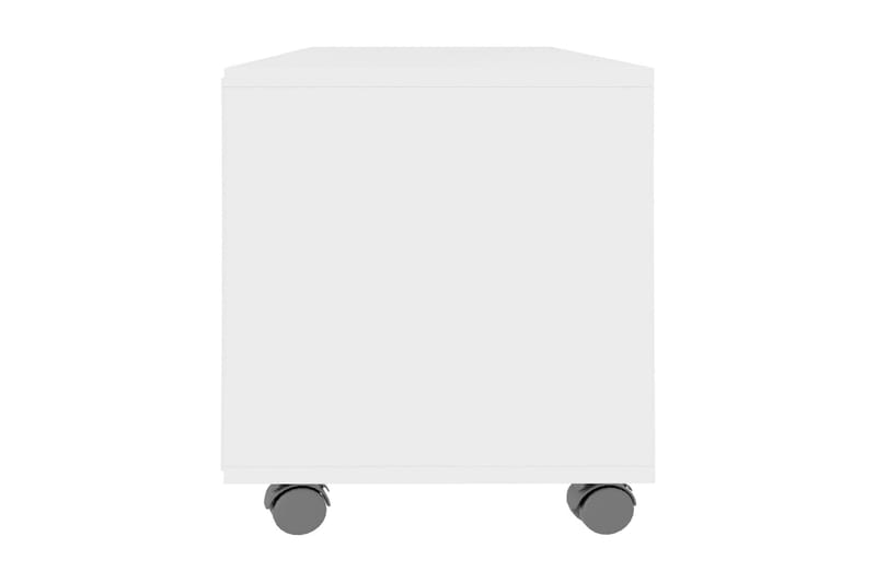 TV-taso rullapyörillä valkoinen 90x35x35 cm lastulevy - Valkoinen - Huonekalut - TV- & Mediakalusteet - Tv taso & Mediataso