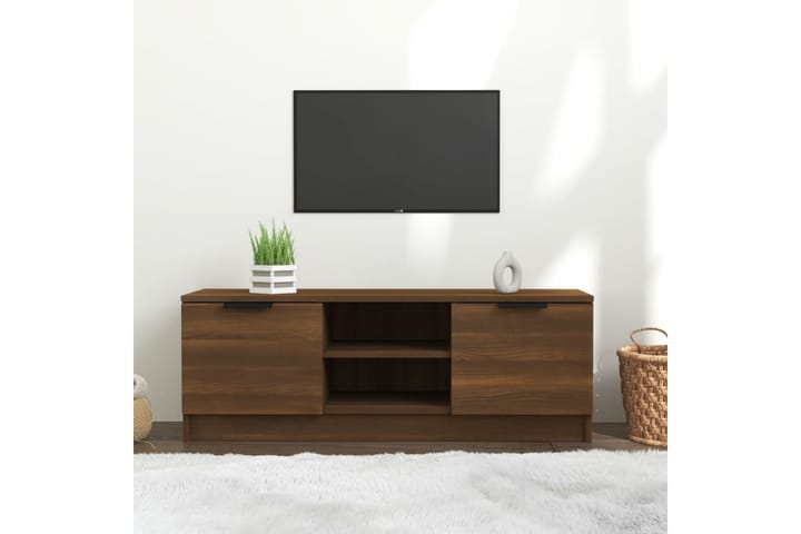 TV-taso ruskea tammi 102x35x36,5 cm tekninen puu - Ruskea - Tv taso & Mediataso