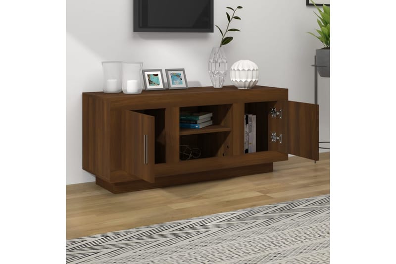 TV-taso ruskea tammi 102x35x45 cm tekninen puu - Ruskea - Huonekalut - TV- & Mediakalusteet - Tv taso & Mediataso