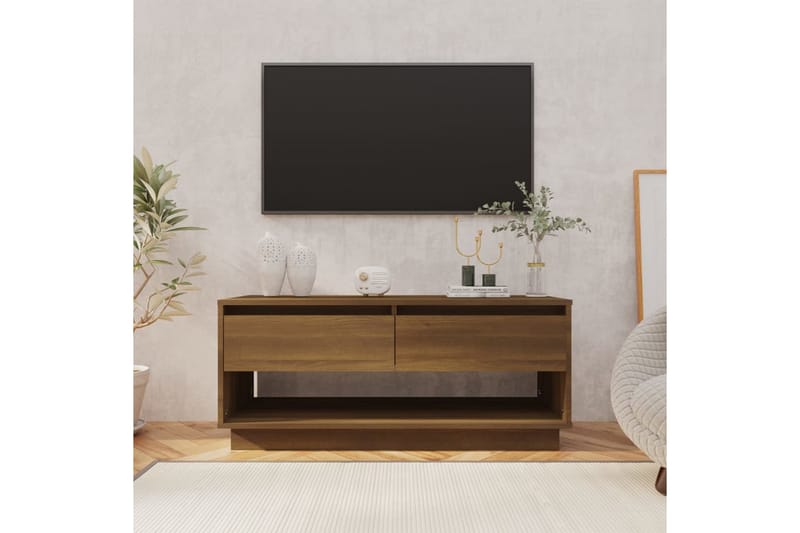 TV-taso ruskea tammi 102x41x44 cm lastulevy - Ruskea - Huonekalut - TV- & Mediakalusteet - Tv taso & Mediataso
