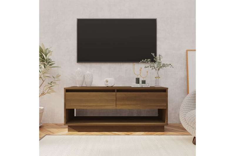 TV-taso ruskea tammi 102x41x44 cm lastulevy - Ruskea - Tv taso & Mediataso