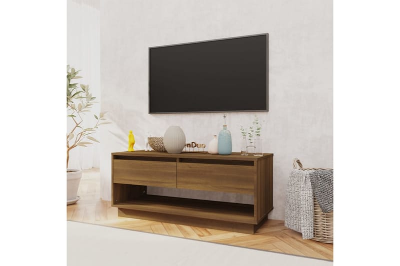 TV-taso ruskea tammi 102x41x44 cm lastulevy - Ruskea - Tv taso & Mediataso