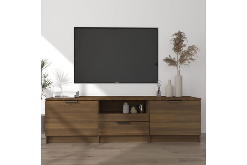 TV-taso ruskea tammi 140x35x40 cm tekninen puu - Ruskea - Huonekalut - TV- & Mediakalusteet - Tv taso & Mediataso