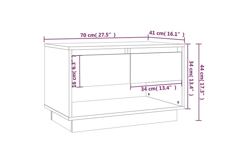 TV-taso ruskea tammi 70x41x44 cm lastulevy - Ruskea - Tv taso & Mediataso