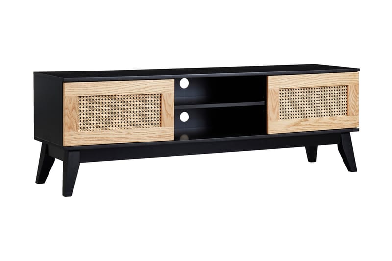 TV-taso Söderstad 140 cm - Musta/Rottinki - Huonekalut - TV- & Mediakalusteet - Tv taso & Mediataso