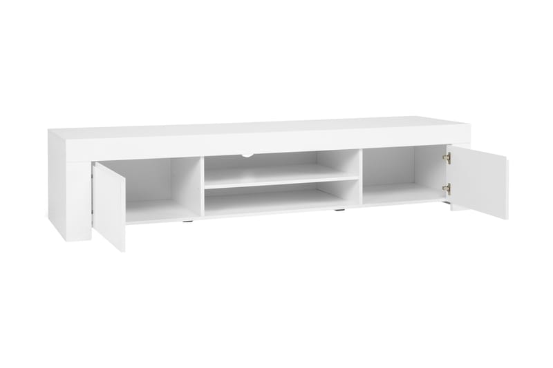 TV-taso Salerno 190 cm Suuri 2 ovea - Valkoinen Korkeakiilto - Huonekalut - TV- & Mediakalusteet - Tv taso & Mediataso